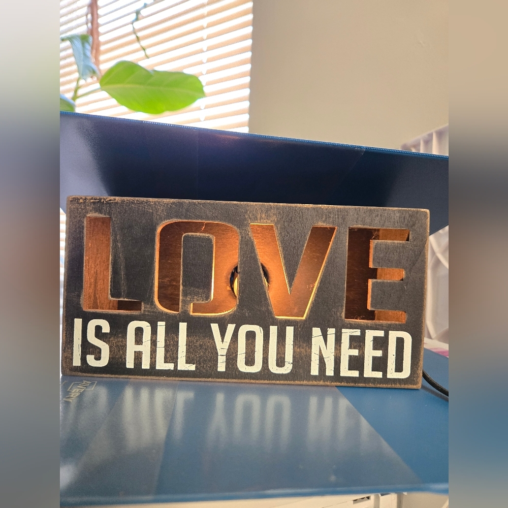 Love Is All You Need Plug In Sign. Long Cord W Switch. New Bulb.